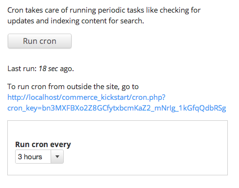 Drupal Cron configuration page